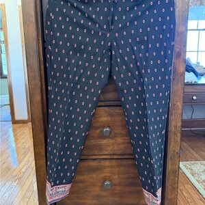J. Jill Black and Pink Straight Leg Pants